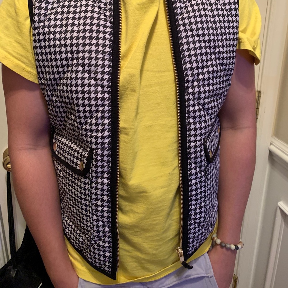 ❄️❄️J Crew NWT trendy houndstooth puffer vest❄️❄️